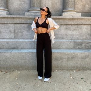 Black Wide Legged High Waisted Trousers